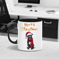 thumbnail image 5 of Merry Christmas Pitbull Enjoys Woofmas Winter Xmas Holiday 11oz Accent Two-tone Mug Terrier Dog Lover Coffee Tea Cup - 02022, 5 of 5