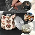 thumbnail image 4 of Yayeee Ashtray with Lid for Cigarette Smokeless Stainless Steel Home Ash Holder, Cute Chocolate Cakes, 4 of 7