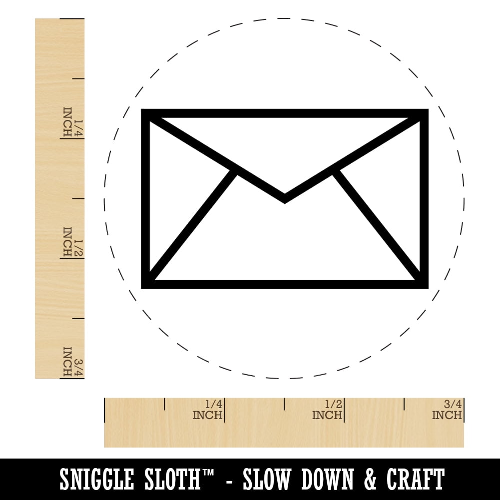 Envelope Mail Self-Inking Rubber Stamp Ink Stamper - Black Ink - Small 3/4 Inch