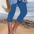 thumbnail image 2 of Lenpel Capri Leggings for Women Soft Casual High Waisted Slim Cropped Athletic Yoga Pants Running Workout Capris, 2 of 6