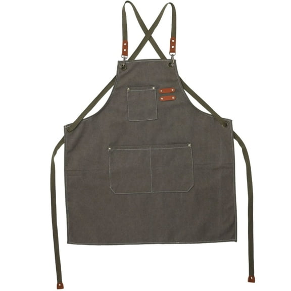 Waterproof Canvas Work Apron Heavy Duty Thickened For Gardening Cooking Hairdressing with Multiple Practical Tool Pocket