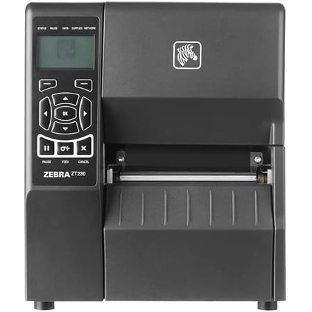 New Zebra ZT230 Industrial Barcode Label Printer 203 DPI Thermal Transfer USB Ethernet Serial Label Printer, P/N: ZT23042-T01200FZ