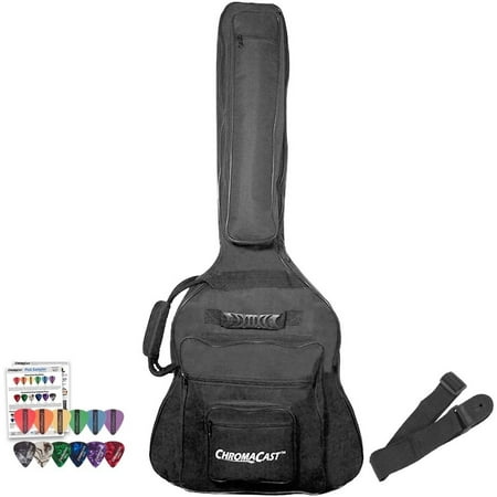 72 Guitar Picks Bag ChromaCast Acoustic Jumbo Guitar Soft Case, Padded Gig Bag, Includes Strap & Picks ()