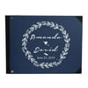 Darling Souvenir Blue Leaves Wreath Wedding Guest Book Hardbound Guest Sign-In Book Guest Registry Guestbook-9 x 12 Inches