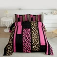thumbnail image 2 of Feelyou Fashion Pink Abstract Full Size Comforter Sets, Cheetah Leopard Print Bedding Comforter Set, Chic Polkadots Reversible Bedding Sets, Lightweight Room Decor, 3 Pieces, 2 of 8
