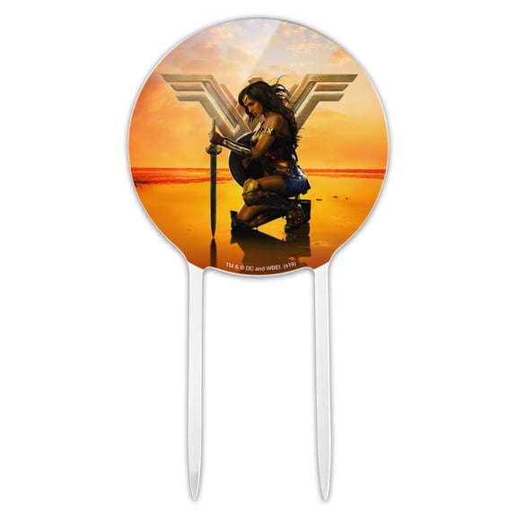 Acrylic Wonder Woman Movie Poster Cake Topper Party Decoration for Wedding Anniversary Birthday Graduation