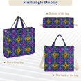 thumbnail image 6 of FORMRS Womens Corduroy Tote Bag Crossbody Shoulder Purse Handbag with Detachable Strap, Purple Stained Glass Pattern, 6 of 7