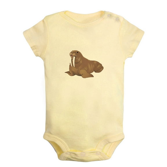 Baby Unisex Cute Rompers Newborn Baby Bodysuits Infant Jumpsuits Kids Cotton Animal Walrus Graphic One-Piece Outfits