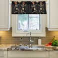 thumbnail image 2 of Yayeee Kitchen Valance Rod Pocket 54" x 18" Living Room Window Curtain, Black Halloween Dancing, 2 of 6