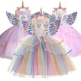 thumbnail image 2 of Vestido de unicornio para niña, vestido de baile bordado, vestidos de cumpleaños de princesa para niña, disfraces de fiesta, ropa para niños, nuevo Fivean unisex, 2 of 2