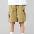 thumbnail image 5 of ATOGUTA Boy Workout Shorts Size 4T-15 Kids Athletic Basketball Shorts Casual Elastic Waist Summer Clothes with Pockets Khaki, 5 of 7