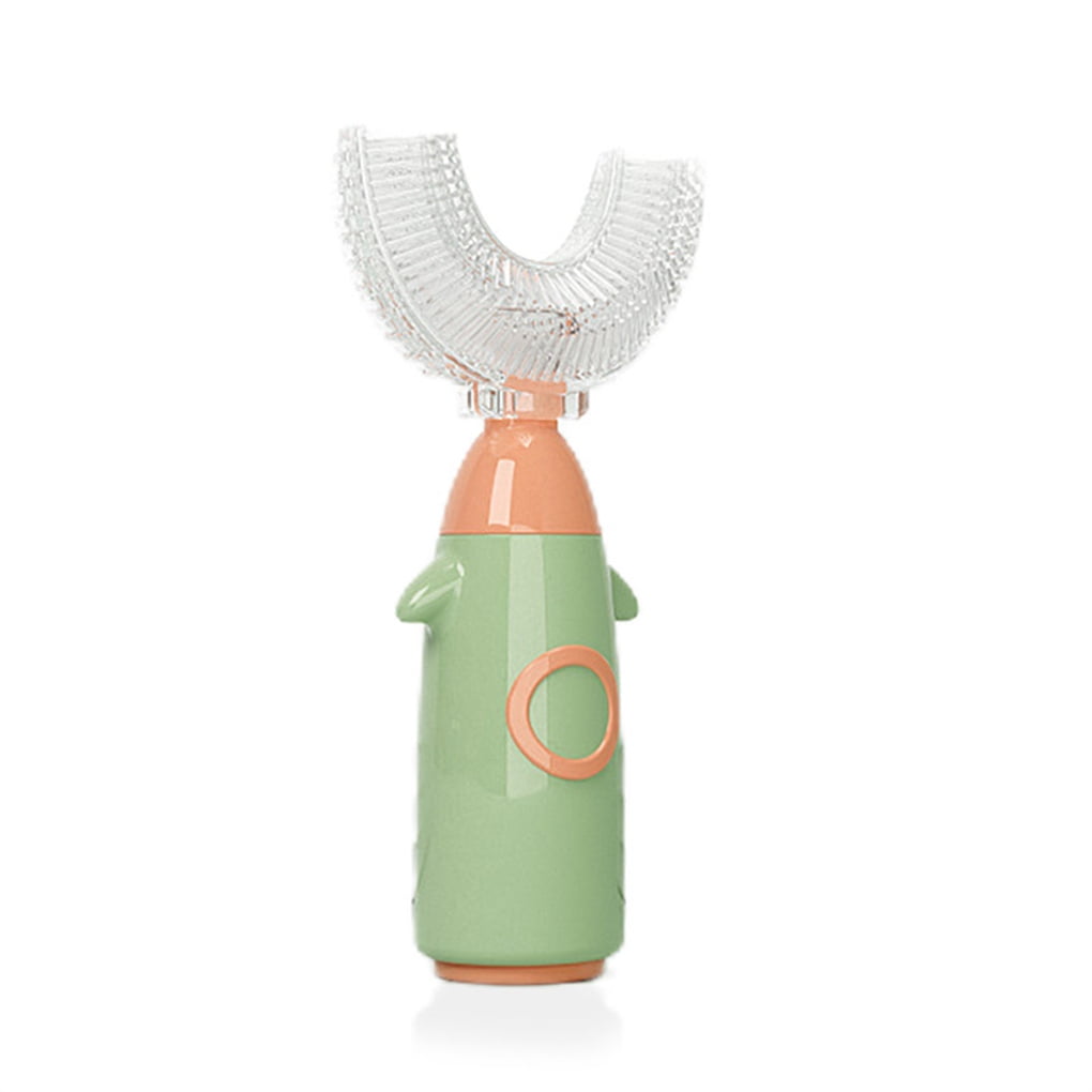 Jygee PP Toothbrush Portable U Shape Safe Cute Hand Type Colorful Manual Boys Girls Tooth Brush Indoor Home Toilet Teeth Cleaning Tool 8-12 Age Green