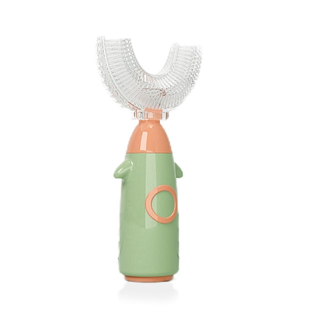 PP Cepillo de dientes Portátil U Forma Saja Caja Linda Mano Tipo Colorido Muchachos Muchachas Cepillo Diente Cepillo de Duero Inodoro Inodoro Herramienta de limpieza 8-12 Edad Verde Methold CE011404-04