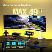 ARES WING Heavy Duty Ultrawide Monitor Arm with USB-A & USB-C for 17-49 Screens, Adjustable Gas Spring Monitor Arm Desk Mount with Clamp & Grommet Base, Holds up to 44 lb, White