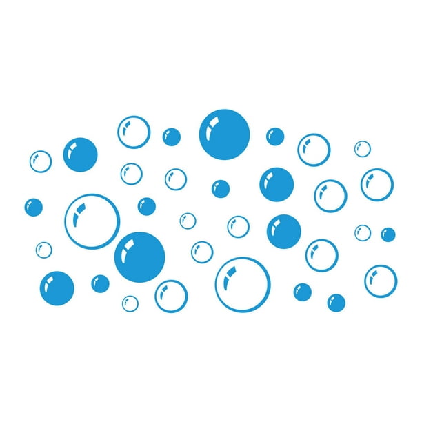 Adhesivo Transparente Para Pared, Decorado Con Motivos Infantiles, Para Fiestas De Cumpleaños, Fondo Azul Y Blanco, Decoración Para El Baño Con Jabón Y Agua.