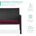 thumbnail image 4 of Best Choice Products 4-Piece Outdoor Wicker Patio Conversation Furniture Set w/ Table, Cushions - Black/Deep Burgundy, 4 of 8