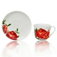 thumbnail image 6 of STP GOODS Sweet Pomegranate Porcelain Cup and Saucer Set 13.5 fl oz (400 ml) Service for 1 Kitchen Large Teacup Tea Cup Tea Cup with Matching Saucer, Red and White, 6 of 6