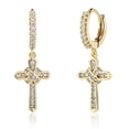thumbnail image 4 of Pendientes de cruz, chapados en oro de 14 , , pequeños y , pa hombres, mujeres, amigos, , Navidad, , Oro Sunnimix Pendientes Aro Cruz, 4 of 8