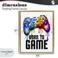 thumbnail image 4 of Stupell Industries Contemporary Born To Game Splash Gold Floating Frame Canvas Art, 25 x 31, by Kim Allen, 4 of 8