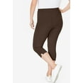 thumbnail image 2 of Woman Within Plus Size Petite Stretch-Cotton Knit Pull-On Capri Leggings, 2 of 5