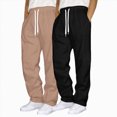 thumbnail image 2 of NOLDARES 2 Pack Mens Sweatpants Athletic Joggers Mens Workout Open Bottom Lightweight Sweat Pants with Pockets,Coffee,3XL, 2 of 8