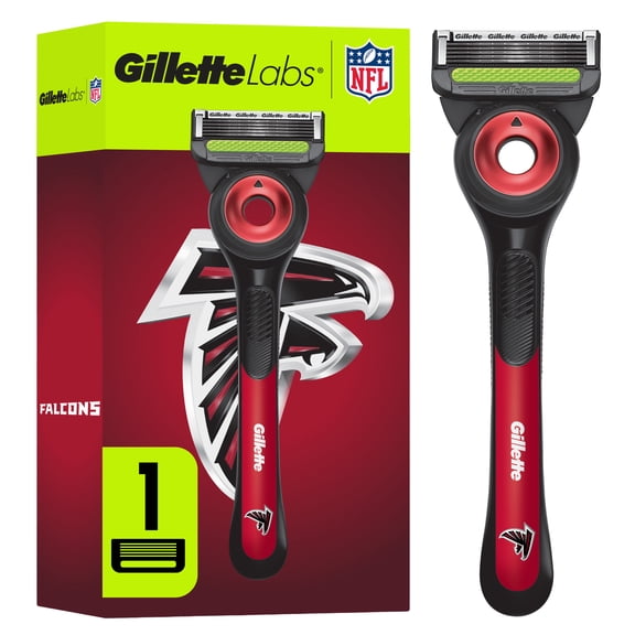 Gillette Labs Official Falcons Licensed Razor for Men, Perfect for Game Day Grooming, Gillette Labs with Exfoliating Bar, 1 Handle, 1 Blade Refill