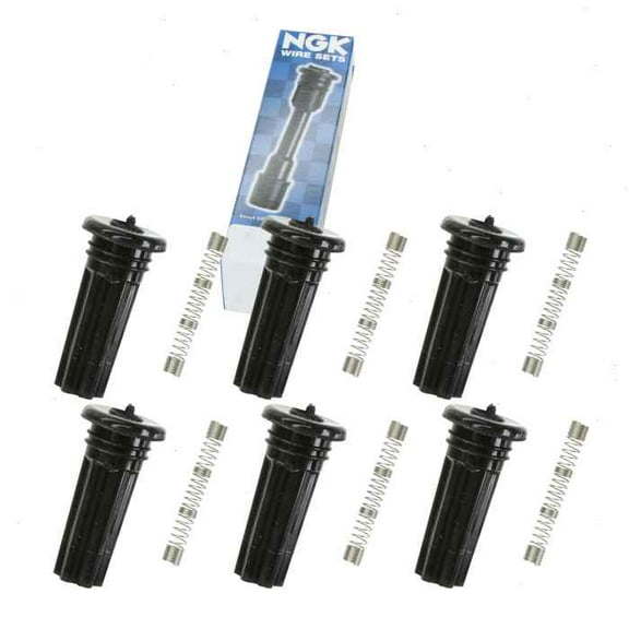 6 pc NGK Ignition Coil Boots compatible with Jaguar S-Type 3.0L V6 2000-2005