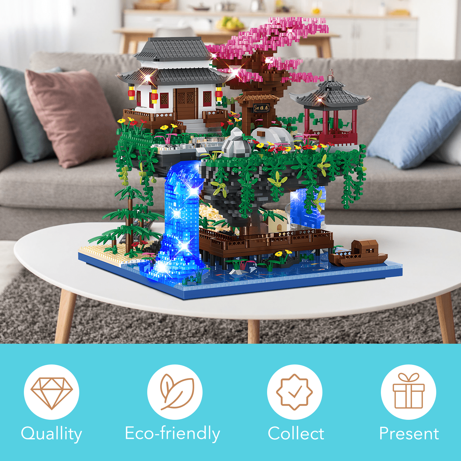 Kimiangel Cherry Blossom Bonsai Tree Building Kit, 3320 PCS Block