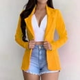 thumbnail image 6 of Women Suit Coat Lapel Long Sleeve Slim Fit Single Button Suit Jacket Solid Color Versatile Basic Jacket Business Tops Daily Wear, 6 of 8