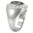 thumbnail image 3 of Mens 316 Stainless Steel Top Grade Crystal Around Logo Mason Ring - Size 9, 3 of 3