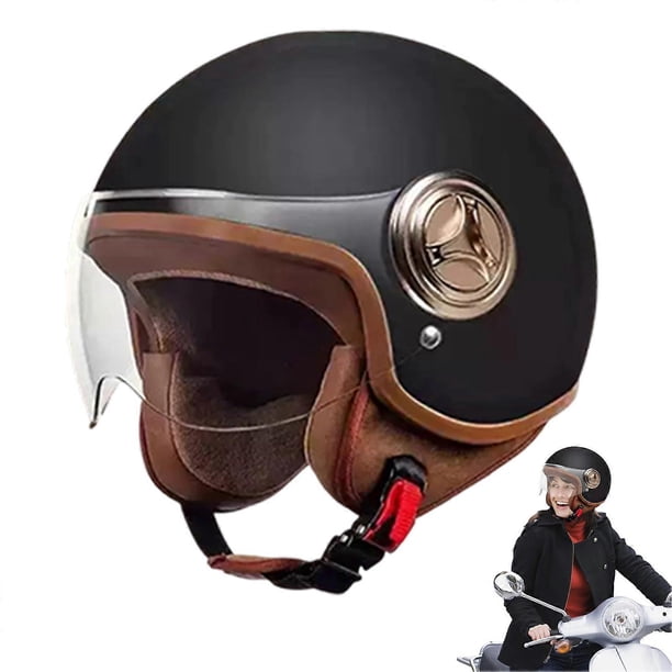 Helmet for Adults Open Half Helmet for Men, Bicycle Helmets for Mountain Terrain Road Racing E Scooter Moped Road Cycling Black