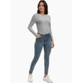 thumbnail image 5 of Women's Slim Fit Ribbed Pullover- Long Sleeve Crewneck Casual Jumper Top, 5 of 6