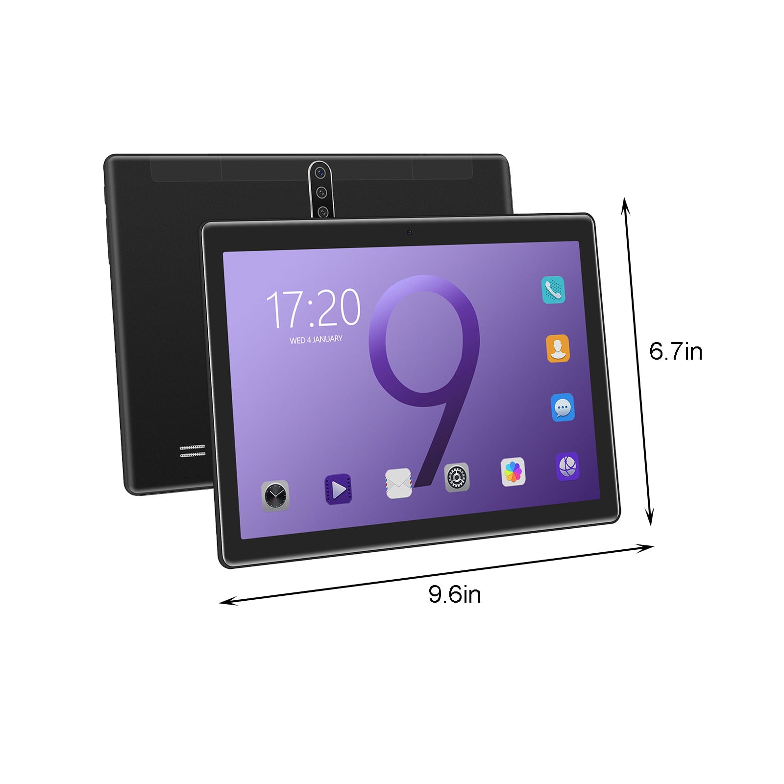 Android Tablets for Adults, Hwkond 10.1-inch Tablet Computer 2+16G 10 Core Android Ultra-thin High-definition Screen Learning Game Video Office Tablet Supports SIM Communication Function,Black