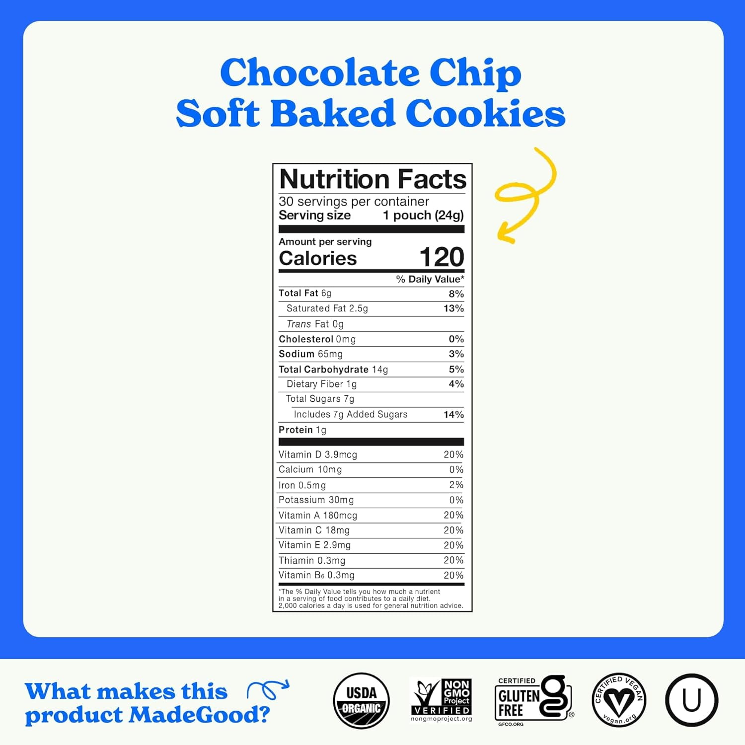Pack of 6, Madegood Chocolate Chip Soft Baked Mini Cookies, 4.25 oz