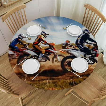 

Orinice Motion Blur Round Table Cover Stain Resistant Washable Indoor Outdoor Tablecloth Kitchen Dining Wedding Parties Waterproof Fabric 100% Polyester 42-46