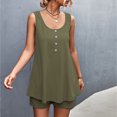 thumbnail image 5 of REORIAFEE 2 Piece Outfits for Women Summer Sets Beach Outfits Women's Spring Summer Tank Top Shorts Two Piece Casual Home Set Army Green L, 5 of 7