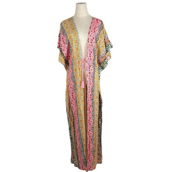 Zeiwohndc Women's Flower Caftan Loose Bikini Cover Up Beach Maxi Dress for Swimming Pool