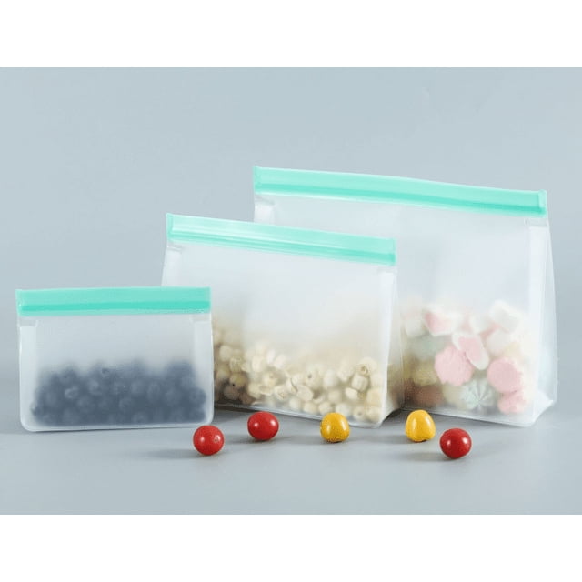 Bolsa de plástico hermética transparente, almacenamiento de alimentos, bolsa de plástico con cremallera, grado alimenticio, sin olor, no es fácil de rasgar, varios tamaños Adepaton CQ428-2