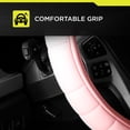 thumbnail image 3 of Auto Drive Soft Pink Faux Leather Quilted Steering Wheel Cover, Multiple Colors, 3 of 6