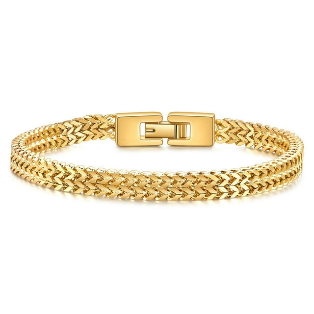 Sonducket de 19 cm/21 cm, brazalete de acero de titanio, estilo europeo americano, cadena de mano de quilla trenzada de moda para hombres con Ropa, zapatos y accesorios Miscelánea Oro 19CM Sonducket AP014719-01