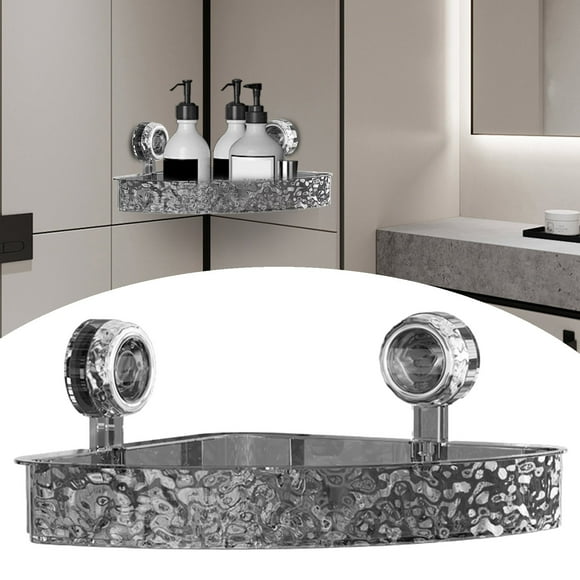 Corrugated Suction Cup Storage Holder Light Lu Xury Style Glacier Pattern Suction Cup Shelf No over The Bottle Rack Dryer Dish Holders for Plates for Drying Dish Storage Rolling Rack for Desk