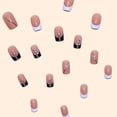 thumbnail image 2 of 24 piezas de manicura de mariposa con brillo de ballet oscuro de estilo francés, estilo largo ins, tejido de uñas postizas resistentes al desgaste, manicura terminada, 2 of 5
