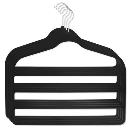 DG Sports 4 Pack Hangers for pants Bar Pants Velvet Hangers - Space (Best Hangers For Pants)