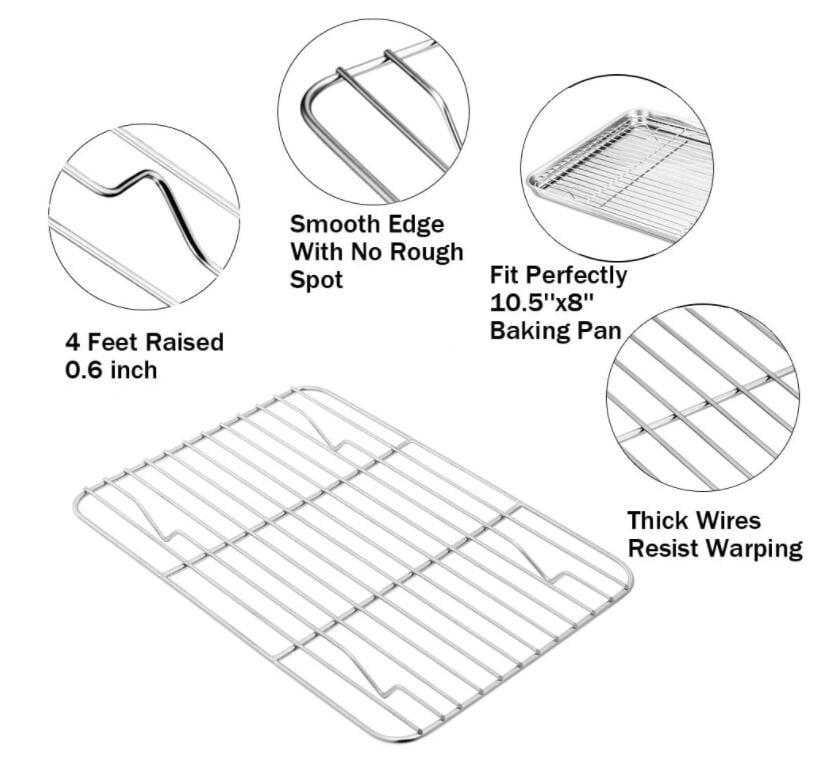 Stainless Steel Cooling Racks 2 Pack, Artrylin Baking Racks Size 11.6