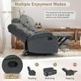 thumbnail image 5 of 3 Seater Reclining Couch Manual 3-Seater Recliner Sofa, Triple Reclining Couch Chair with Adjustable Backrests, Memory Foam Comfort, Storage Pockets, Dark Gray Living Room & Home Theater Furniture, 5 of 7