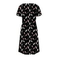 thumbnail image 5 of Patlollav 2025 Womens Fashion Summer Print Short-Sleeved V-Neck Casual Dress, 5 of 6