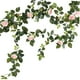 thumbnail image 3 of Enredaderas de rosas artificiales, enredaderas de rosas falsas, guirnaldas de rosas, enredaderas de rosas colgantes, vegetación Rosa claro, 3 of 9