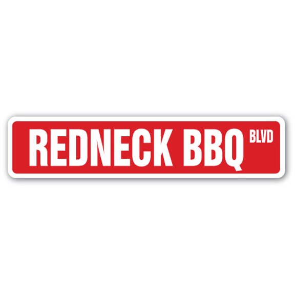 REDNECK BBQ Street Sign pulled pork brisket ribs bar-b-que | Indoor/Outdoor |  30" Wide