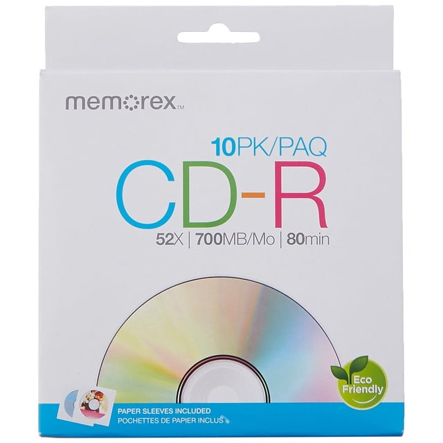 CD-R Memorex Value Added 700 MB/80 minutos, 52 veces, paquete de 10