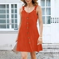 thumbnail image 1 of Ovzne Robes Grande Taille pour Femmes Courbes Robe Mode Femmes Décontractée Unie Sans Manches Bouton Col en V Robe Grande Taille Liquidation, 1 of 7
